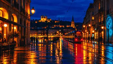 Night city frame graded with the Celluloïd LUT